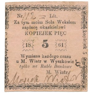 Wyszków, M. Wiatr, 5 kopiejek 1861