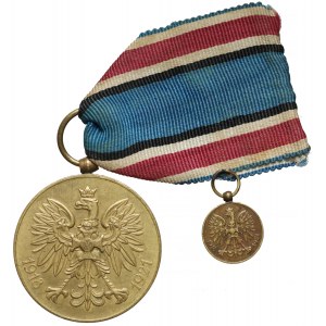 Medal Polska Swemu Obrońcy z miniaturą - wykonanie MW