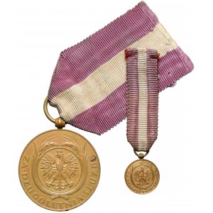 Medal za Długoletnią Służbę - Brązowy (X) - z miniaturą