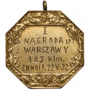 Zawody Gołębi Pocztowych I Nagroda za lot Warszawa - Zduńska Wola 1932