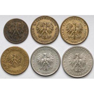 Destrukty, 2-20 złotych 1983-1988 (6szt)