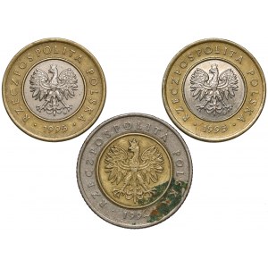 Destrukty, 2 i 5 złotych 1994-1995 (3szt)