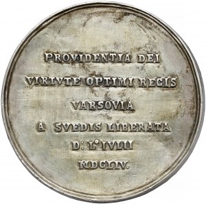 Jan II Kazimierz, Medal na odsiecz W-wy 1654, Majnerta - dawny, efektowny ODLEW