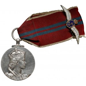Wielka Brytania, Medal koronacyjny Elżbiety II wraz z przypinką pilota morskiego Sweatheart Brooch