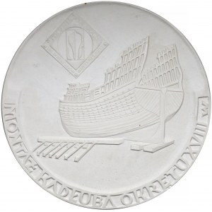 GIPS projekt medalu Stocznia Północna... Budowa okrętu XVIII w.