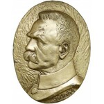 Owalny medalion gipsowy z Józefem Piłsudskim