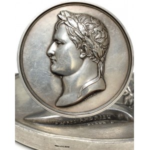 Francja, Medal Chrzest Króla Rzymu - srebro 700 gram - późniejsza odbitka