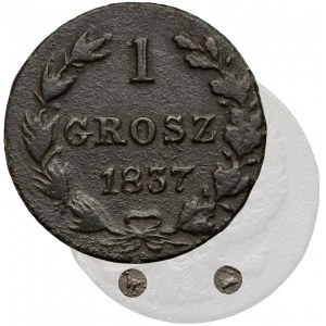 1 grosz 1837, Warszawa - BŁĄD - WM zamiast MW - rzadkość 