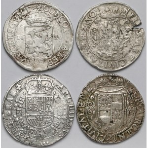 Niederlandy, 2x Gulden, Patagon, Talar - zestaw (4szt różne)