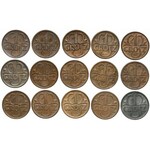 1-50 groszy 1928-1939 - w tym 2x 5 groszy 1934 i wiele monet na MS (45szt)