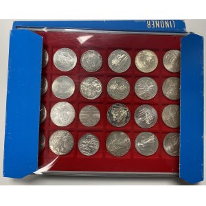 Set of silver world coins - USA, Russia, Belgium, Norway... (24pcs)