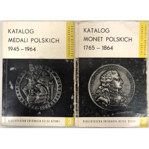 Katalog monet polskich 1765-1864; Katalog medali polskich 1945-1964, T. Jabłoński, B. Minko (2 szt)