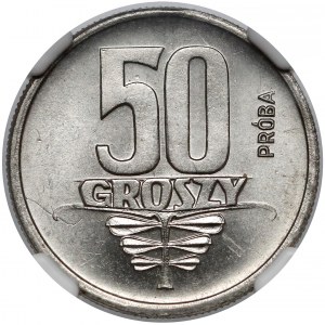 Próba NIKIEL 50 groszy 1958 - wstęga
