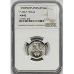 Próba NIKIEL 50 groszy 1958 - wstęga