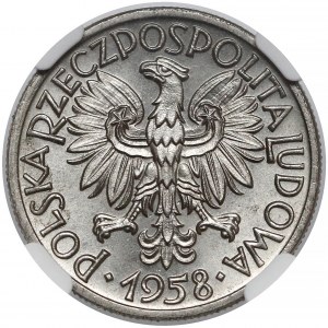 Próba NIKIEL 50 groszy 1958 - kłos i młoty