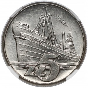 Próba NIKIEL 5 złotych 1960 Statek Waryński