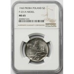 Próba NIKIEL 5 złotych 1960 Statek Waryński