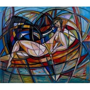 Eugene Gerlach, Leda with a black swan,, 2023