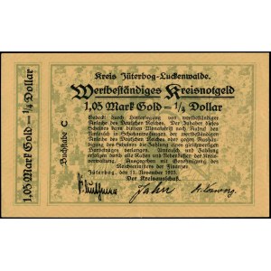 Germany. Jüterbog 1/4 Dollar 1,05 Goldmark 1923