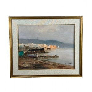 VINCENZO LARICCHIA, Neapolitan seascape - Vincenzo Laricchia (1940)