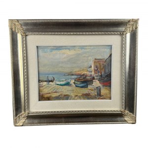 Errico Placido, Boats on dry dock (Portici marina) - Errico Placido (1909 - 1983)