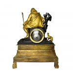 A mercury/satin gilded bronze clock