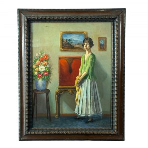UNIDENTIFIED SIGNATURE, Portrait of a Woman Indoors