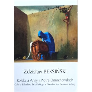 Ulotka promująca wystawę Zdzisława Beksińskiego w Nowohuckim Centrum Kultury, z pieczątką i podpisem Piotra Dmochowskiego / Zdzisław Beksiński