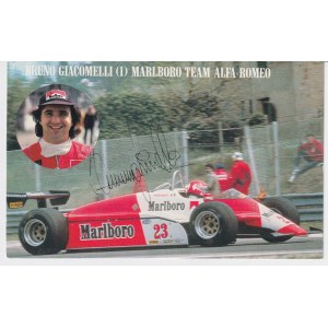 Bruno Giacomelli: kolekcjonerska pocztówka z autografem kierowcy F1