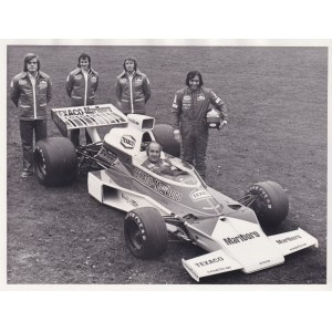 Kolekcjonerskie zdjęcie ekipy McLaren 1974 (Emerson Fittipaldi, Denny Hulme)