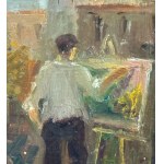 Künstler auf einer Terrasse - Angela Carugati (1881 - 1977)