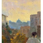 Künstler auf einer Terrasse - Angela Carugati (1881 - 1977)