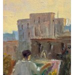 Künstler auf einer Terrasse - Angela Carugati (1881 - 1977)