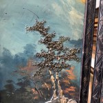Ebonized and pierced wooden room divider