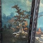 Ebonized and pierced wooden room divider