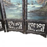 Ebonized and pierced wooden room divider