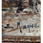 Small road with figures - Eugenio Magno (Napoli 1944)