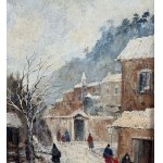 Small road with figures - Eugenio Magno (Napoli 1944)