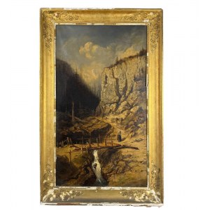Mountain landscape with figures
