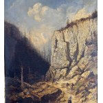 Mountain landscape with figures
