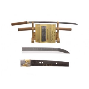 Kanemoto, katana firmata Kanemoto, XVI secolo, che ha superato il test dei due corpi, con certificato di grado NBTHK Hozon.