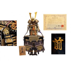 Miniature yoroi armor, styled after traditional armor from the Mutsu region