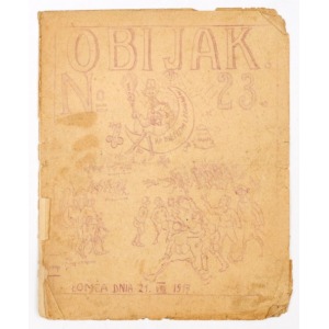 OBIJAK, No. 23. Łomża 21.VIII 1917, Rękopis odbity przez kalkę, papier; 23 x 18 cm, s.12, rysunki