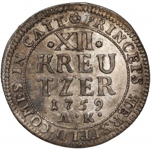 Germany, Hessen, Ludwig VIII, 12 kreuzer 1759