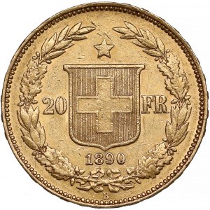 Switzerland, 20 francs 1890