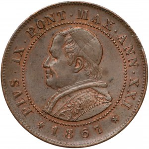 Watykan, Pius IX, 2 soldi = 10 centesimi 1867-R - Anno XXI
