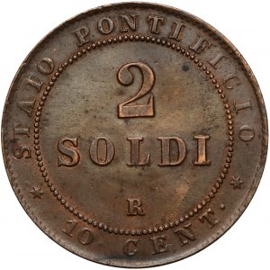 Watykan, Pius IX, 2 soldi = 10 centesimi 1867-R - Anno XXI