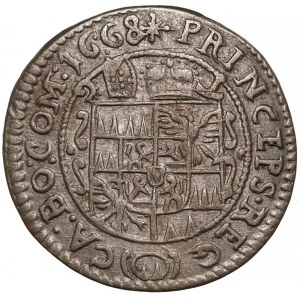 Austria, Ołomuniec, Karol II z Lichtenstein, 3 krajcary 1668