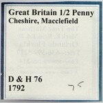 Wielka Brytania, Cheshire - Macclesfield, 1/2 penny 1792 - Charles Roe