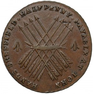 Wielka Brytania, Yorkshire, 1/2 penny 1794 - John Hands Sheffield